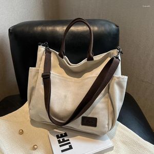 Abendtaschen Große Kapazität Canvas Handtaschen für Frauen Japanische multifunktionale Taschenhandtasche Einfache Schultasche Schulter Umhängetasche