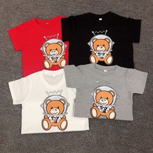 キッズデザイナー服ベビー服の子供デザイナーTシャツモスクガールズボーイズTシャツ半袖夏ベアレターブラックホワイトピンクキッド服dhgate