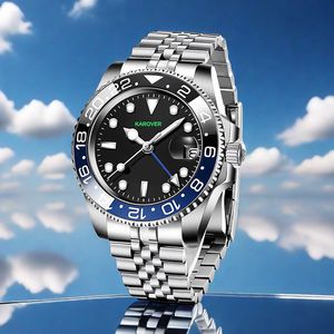 Mens relógios de luxo Relógio Mecânico Automático Preto Cerâmica Bezel Aço Inoxidável Sapphire Sports Business 2813 Movimento À Prova D 'Água Moda 40mm Relógios de Pulso