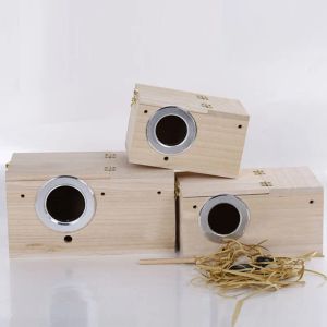 Cages 1pc Solid Wooden Nest Box Nesting Boxes 4 Sizes Pratical For Small Birds Budgies Finches