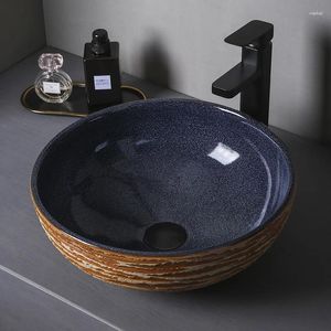 Rubinetti per lavabo da bagno Lavabo da tavolo Piatto per lavare le mani Piatto unico Lavandino per WC Retro Balcone in ceramica