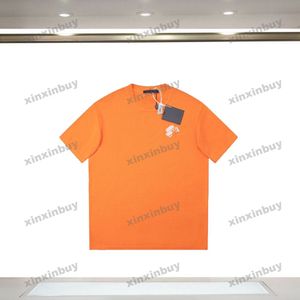 Xinxinbuy Men Designer Tee Tシャツ2024ニットレター刺繍ピンデニム短袖女性ネイビーブルーブラックグリーンレッドXS-3XL