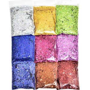 1 kg/saco hexágono forma lua estrela glitter lantejoulas holográficas flocos de arte do prego lantejoulas laser flocos chunky glitter paillette 240220