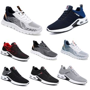 New Men Women Hiking Running Flat Shoes Soft Sole Black White Red Bule Comfortable Fashion Color Blocking Round Toe 591 GAI sport