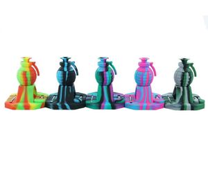 Tipo granada cachimbo de silicone nector kit coletor tubos de água kits de fumaça com 14mm ponta titânio multi color8890938