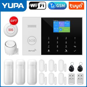 Wireless Home Alarm System GSM WiFi med rörelsesensordetektorinbrottslarm för Tuya SmartLife App Garden Home Alarm PG105 240219