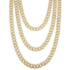 Hip Hop Iced Out Chains Men s Miami Long Heavy Gold Plated Cuban Link Necklace For Mens Fashion Rapper Jewelry Party Gift222d