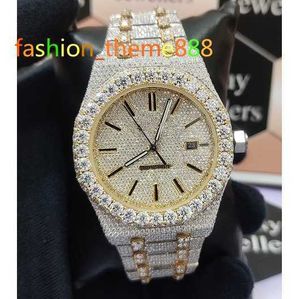 Yüksek Kaliteli El Yapımı Full Buzlu Paslanmaz Çelik Otomatik Hareket Hip Hop VVS Moissanite Diamond Watch'dan Hint İhracatçısı