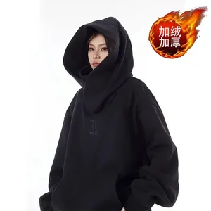 Kadın Hoodies büyük kapüşonlu gömlek Kadın Ağır Sweatshirts Yüksek yakalı kazaklar kalın Kore Kış Hoodie