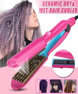 Professional Hair Crimper Curler Dry Wet Use Corrugated Irons Ceramic Curling Iron with Temperature Control Waving Tool6089057