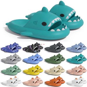 Kostenloser Versand Designer Shark Slides Sandale Slipper Sliders für Männer Frauen Sandalen Slide Pantoufle Pantoffeln Herren Hausschuhe Trainer Flip Flops Sandles Farbe 58