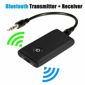Altoparlanti 2 in 1 Ricevitore trasmettitore wireless compatibile Bluetooth 5.0 ricaricabile per TV PC Altoparlante per auto Adattatore audio musica Hifi da 3,5 mm AUX