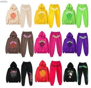 SP5der Young Thug 555555 Men Kvinnor Hoodie High Quality Foam Print Spider Web Graphic Pink Sweatshirts