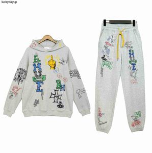 Men's Tracksuits designer winter new principal graffiti casual hooded long sleeve sweater fashion brand suit4950051