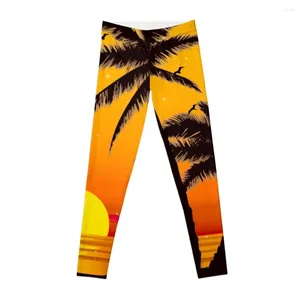 Pantaloni attivi Palm Tree By The Beach Leggings Sport per Leginsy Push Up Donna Abbigliamento sportivo da donna