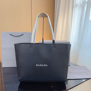 Fashion Hot Neutral Luxury Designer Classic Everydavy Large Leather Zip Black Tote Shopping Bag No Box