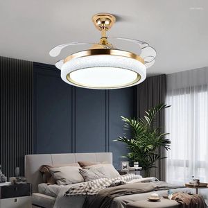 110V&220V Invisible Ceiling Fan Lamps Bedroom Living Room Dining Study LED Modern And Minimalist Household Pendant Light