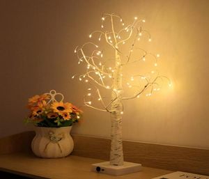 Nocne światła LED Fairy Light Birch Tree Lampa Świąteczne oświetlenie Dekor imprezowy Wedding Wedding Indoor Decoration Prezent 4803734