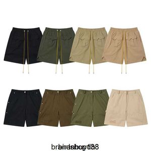 High Street Brand Rhudes New Summer Mens Casual Work Wear Embroidered Shorts Versatile Loose Trendy Sports Capris