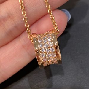 Дизайнерское ожерелье из серии с маленькой талией для женщин с бриллиантами высочайшего качества, брендовый дизайнер, серебро 925 пробы, позолоченное золото 18 карат, подарки премиум-класса с коробкой 024