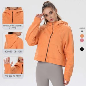 Lu Align Lemon Jacket Hoody Coat Sweatshirts Outfit Hoodies Ny full zip Short Hoodie Womens Yoga Wear Cotton Coat Gym Träning