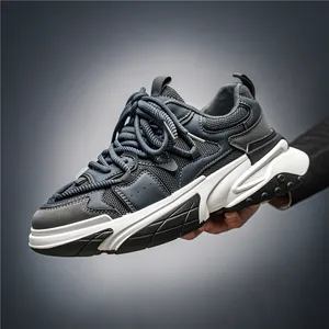 Män löparskor trösta svarta bruna casual skor mens tränare sport sneakers storlek 39-44 gai