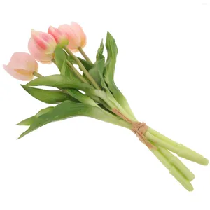 Decorative Flowers 1 Bunch Artificial Flower Tulip Real Touch Brides Hand Holding Bouquet Decoration