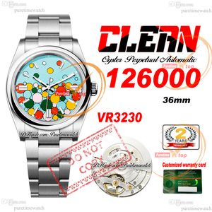 126000 VR3230 Automatic Unisex Watch Mens Womens Watches Clean CF 36mm Celebration Index Dial 904L Steel Bracelet Super Edition Same Series Card Puretimewatch