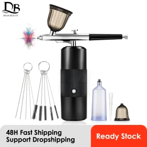 Devices Airbrush Nail With Compressor Portable Airbrush For Nails Cake Tattoo Makeup Paint Air Spray Gun Oxygen Injector Air Brush Kit