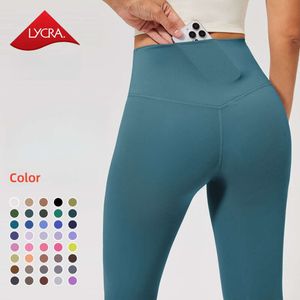 Lu wyrównane spodnie lukulu damskie spodni z siłownią legginsy fitness Push Up Pocket Yoga Zużycie Lycra w rozmiarze sportowy