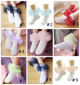 10 cores crianças meias do bebê acessórios meninas algodão rendas tridimensional plissado meia infantil da criança meias crianças roupas chris6594740