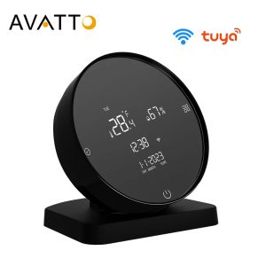 Controla o Avatto Tuya WiFi IR Remote Control com uma exibição precisa da umidade da temperatura, infravermelho universal inteligente para Alexa Google Home New