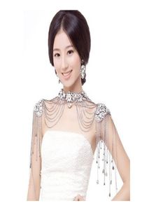 Vintage Wedding Bridal Shoulder Necklace Party Body Shoulder Chain Rhinestone Drop Necklace Crystal Jewelry Wedding Accessories4306401