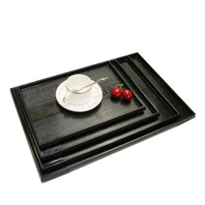 Tools 3 Sizes Wooden Serving Tray Rectangle Food Tray Butler Tray Dinner Breakfast Wood Tray Coffee Tea Cup Drip Tray for Home Kitchen