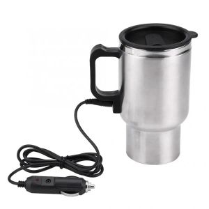 Verktyg 60W 12V 450 ml Elektrisk vattenkokare Rostfritt stål Bilvärme Cup Coffee Te Car Cup Mugg Travel Water Coffee Milk Thermal Mug