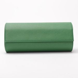 Titta på Boxes Case Portable Box Pu Leather Roll Pouch Storage Collector med Slid in Out Travel Case Organisatörer Green Gift259h