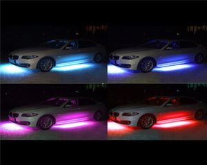 4x8 bil LED -strip dekorationslampor LED Super Bright Car Bottom Lights Musik Active Sound System Neon Light Kit8914331