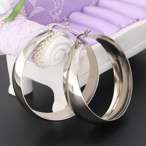Hoop Earrings BAECYT 1 Pair Silver Color Circle Oversize Earring For Women Vintage Wide Statement Ladies Stainless Jewelry 2024