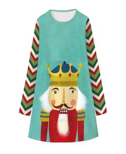 유럽과 미국 새로운 어린이 크리스마스 옷 만화 디지털 프린팅 드레스 여자 긴 소매 드레스 귀여운 패션 어린이 039S 2946462