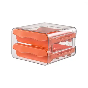 Garranhas de armazenamento Ocorrente do ovo da geladeira para o Fridger 2-camada tipo gaveta Bins empilhável plástico transparente