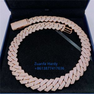 USA Top Sale Jewelry Pass Diamond Tester VVS Moissanite Iced Out Cuban Link Chain Halsband Gra Moissanite Chain