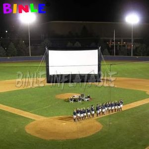 wholesale Large outdoor 10x8mH (33x26ft) with blower inflatable movie screen 16:9 projection backyard garden film TV cinema theater with blower