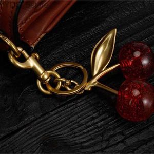 مفاتيح حبل الحبل الكريستال أنماط الكرز الحمراء ملحقات أزياء الفتيات الفاكهة الديكور 250303