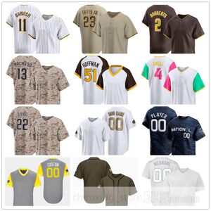 Camisas de beisebol costuradas 2024 Andrew 28 Jose Azocar 7 Ha-Seong Kim 19 Tony Gwynn 31 Dave Winfield 51 Trevor Hoffman 60 Pedro Avila 76 Jhony Brito 59 Tom Cosgrove