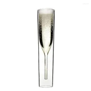 Wine Glasses 2 Pieces Tall Toasting Double-Walled Champagne Flute For Birthday Party