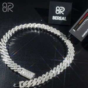 Szybka wysyłka 18 mm 18 VVS MOISSANITE Cuban Link Naszyjnik 925 Srebrny łańcuch moissanite Cuban Link Chain