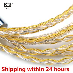 Zubehör KZ Ohrhörer Kabel 8 Kern Gold Silber gemischtes Upgrade -Kabel -Kopfhörerdraht für V90 V80 C10 ZST T2 ZST ZSX ZS10 Pro ZSN ES4