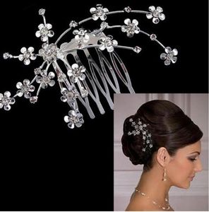 Charm Party Hårkam Kvinnor Silver Rhinstone Envournmental Friendly Wedding Hair Comb 6 PCS LOT3221562