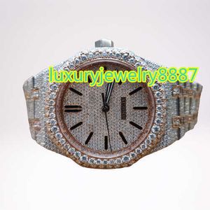 아이스 아웃 시계 Moissanite Diamond VVS 스테인레스 스틸 VVS Custom Moissanite Watch