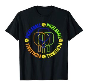 MEN039S Tshirts Pickleball Raket ve Ball Renkli Grafik Tshirt Marka Erkekler Tops Tişört Baskılı Pamuk Leisure3046547